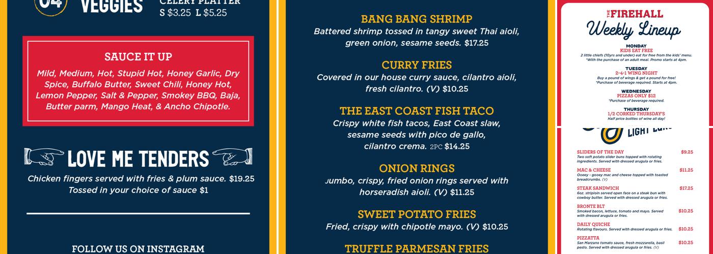 The Firehall Menu