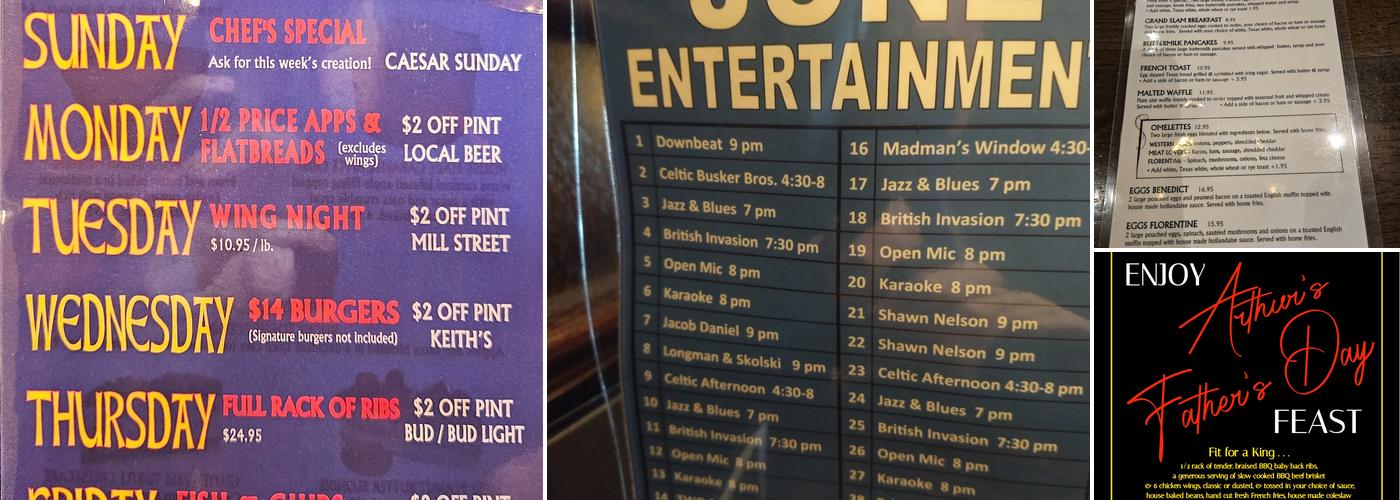 Arthur's Pub Menu