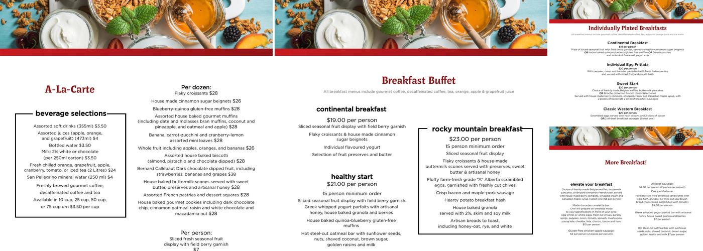 Barrington's Menu