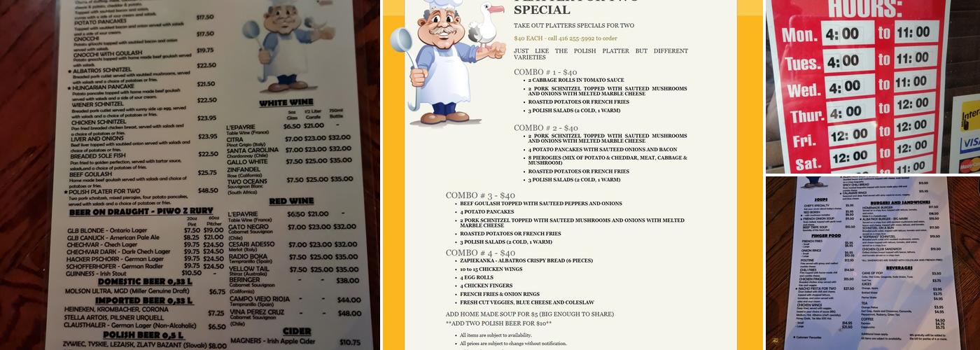 Albatros Pub Menu