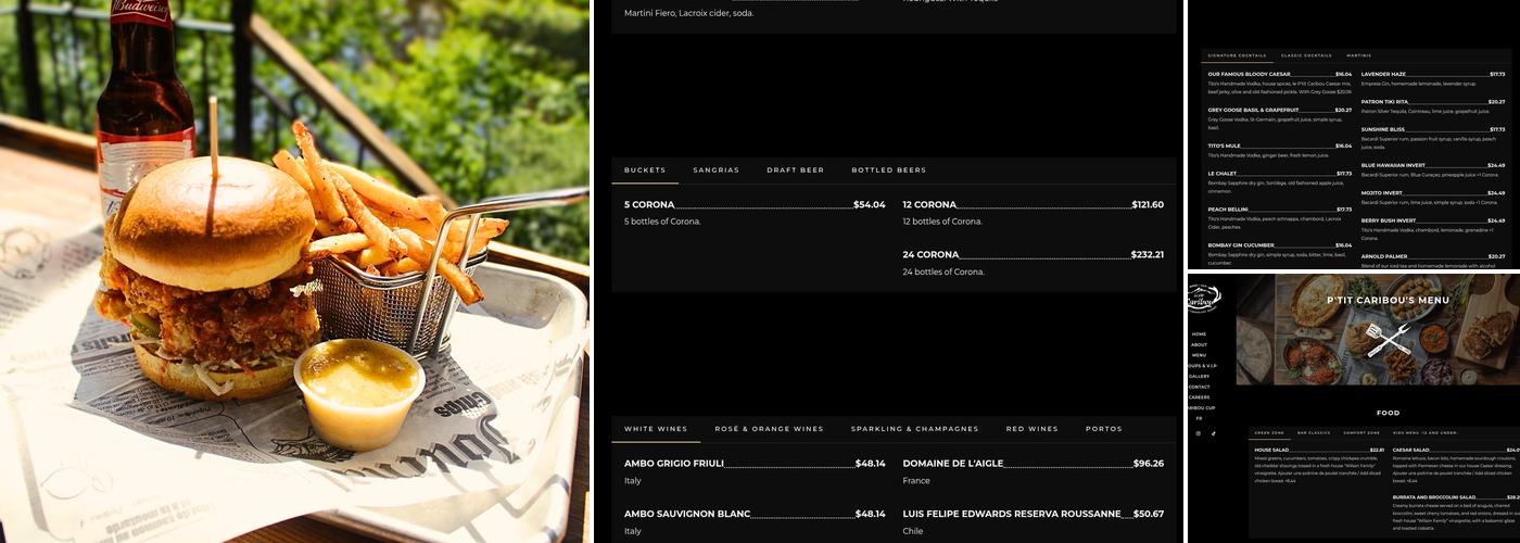 Le P'tit Caribou Menu