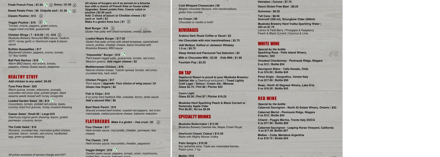 Maple Pub & Patio Menu