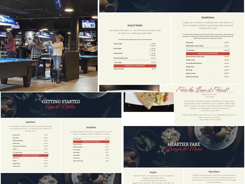 Michelle's Billiards And Lounge Inc Menu