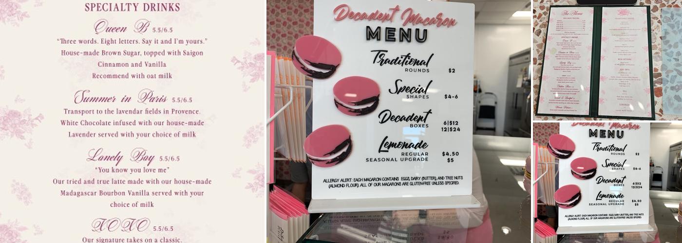 DECADENT MACARON Menu