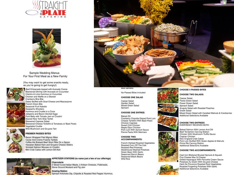 Straight to the Plate Catering Menu
