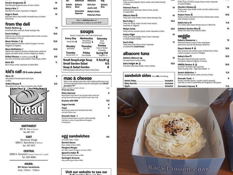Back Dough Menu