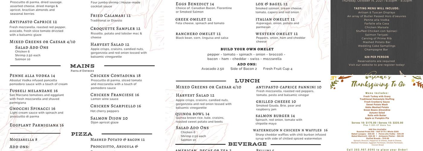 Cascade Fine Catering Menu