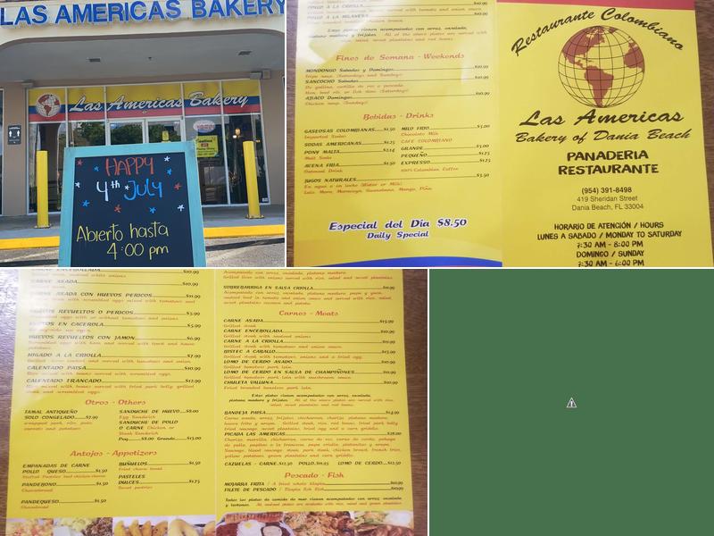 Las Americas Bakery of Dania Beach Menu