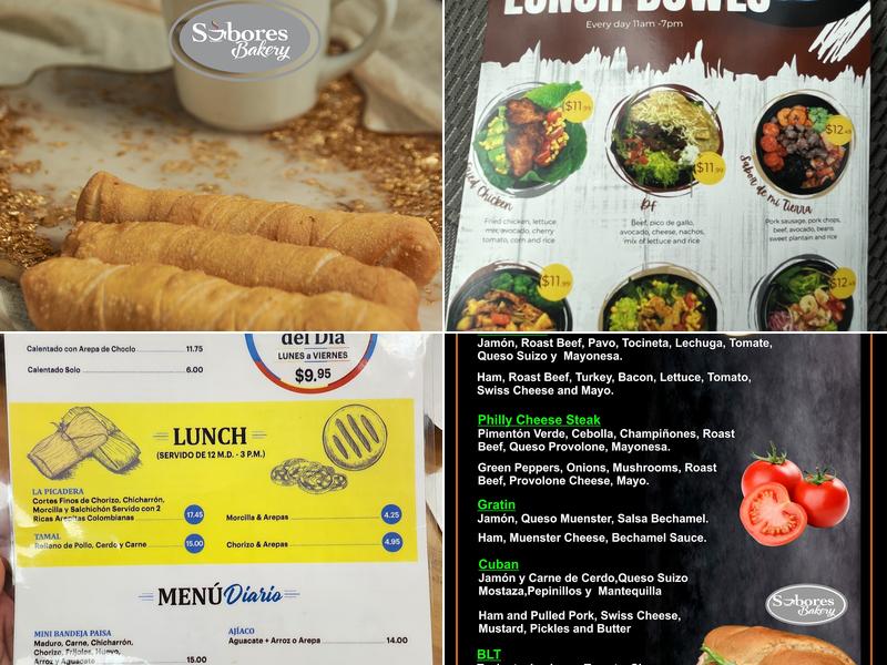 Sabores Bakery Menu