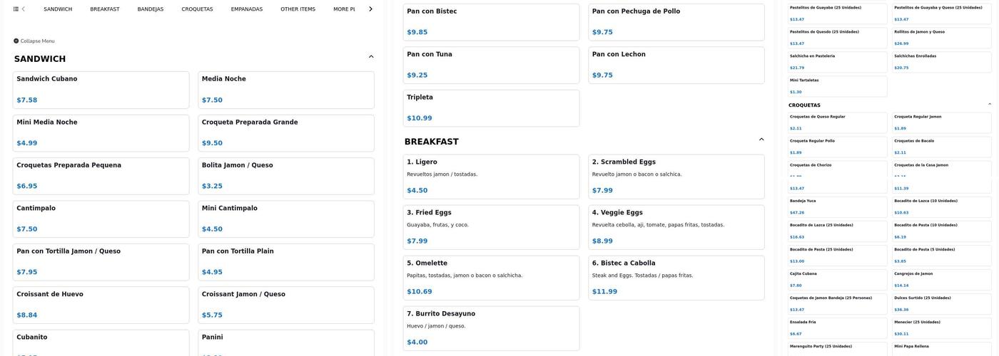 MI ISLA BAKERY Menu