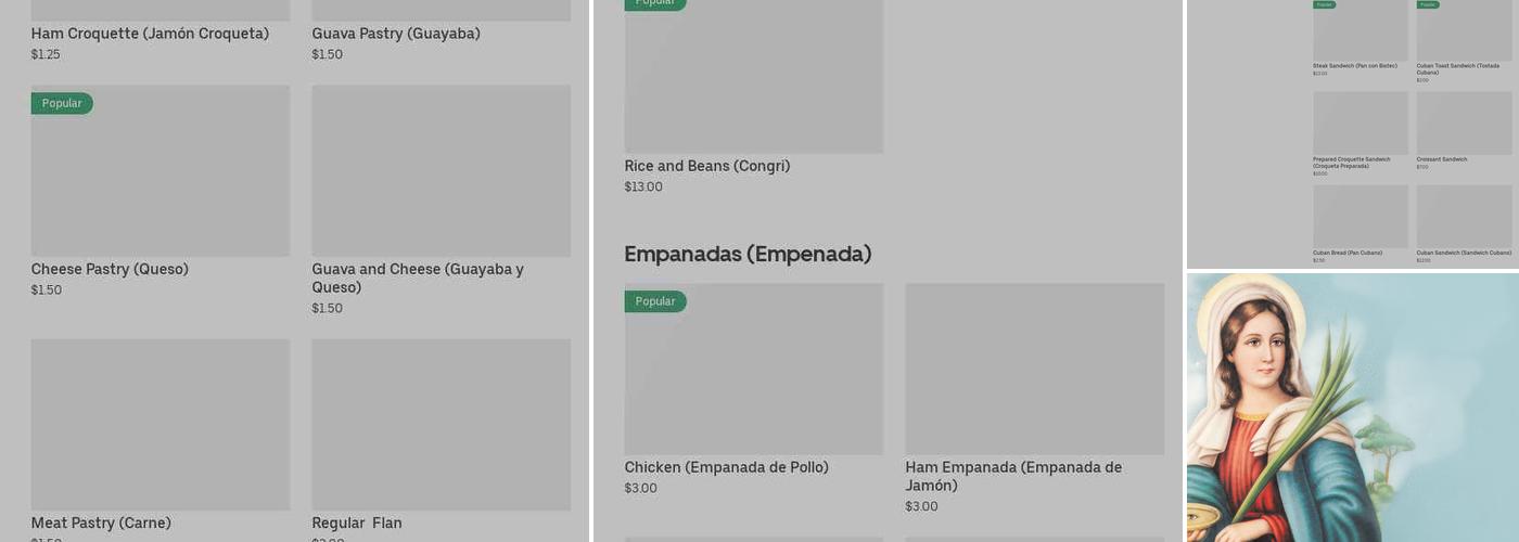 Santa Lucia Bakery Menu