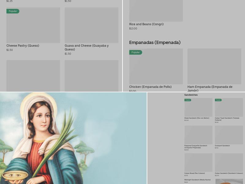 Santa Lucia Bakery Menu