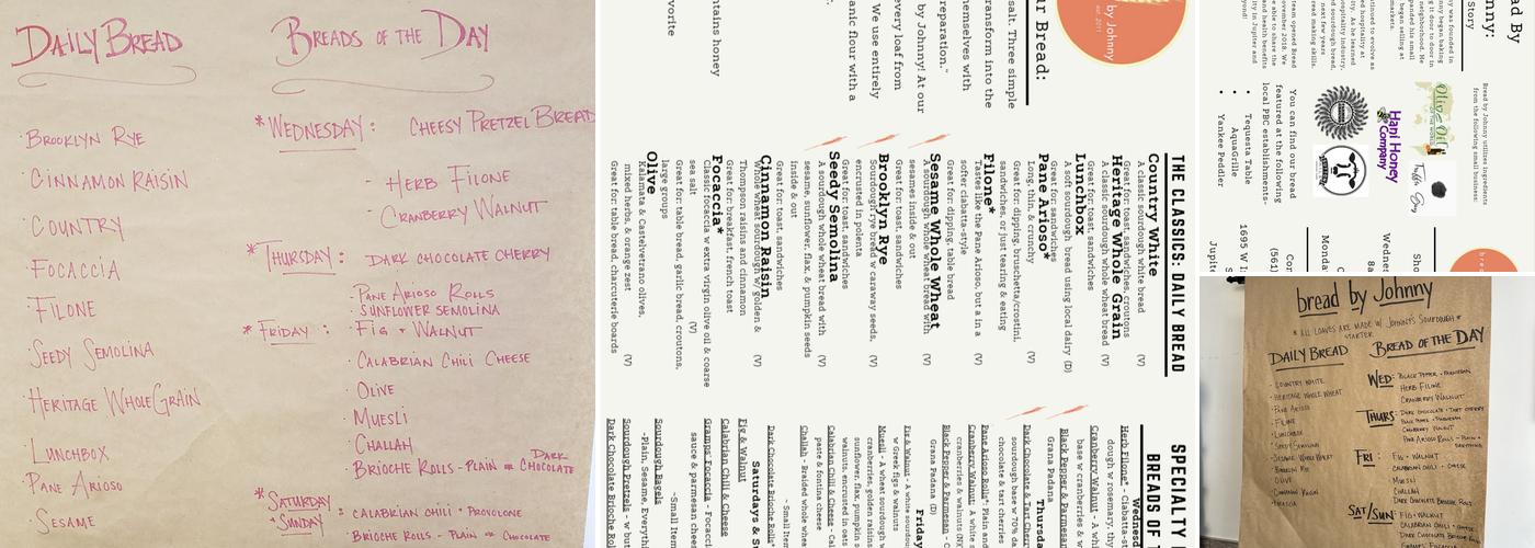 Bread by Johnny Menu