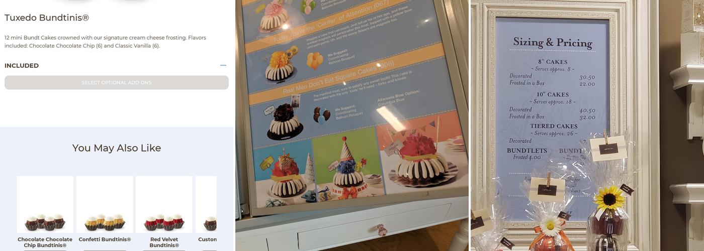 Nothing Bundt Cakes Menu
