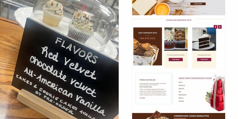 Cornerstone Cookie Gifts Menu