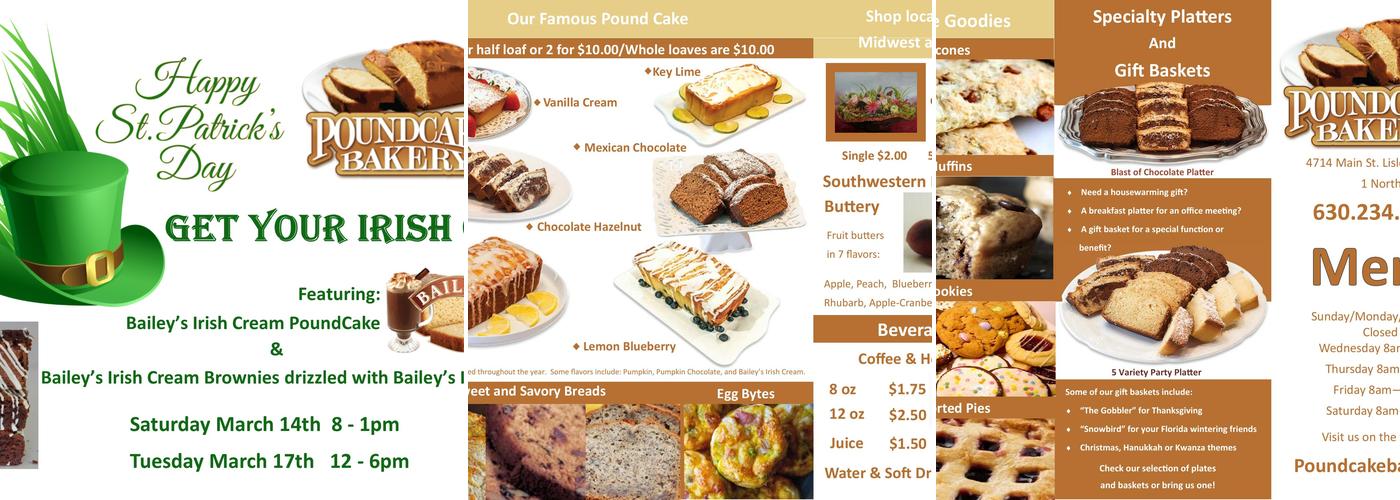 PoundCake Bakery Menu