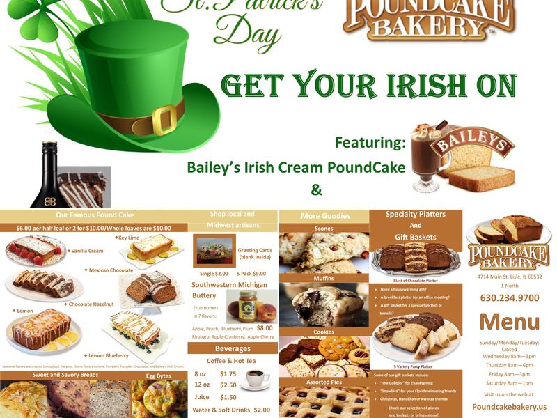 PoundCake Bakery Menu