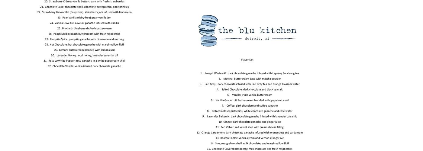 The Blu Kitchen Menu