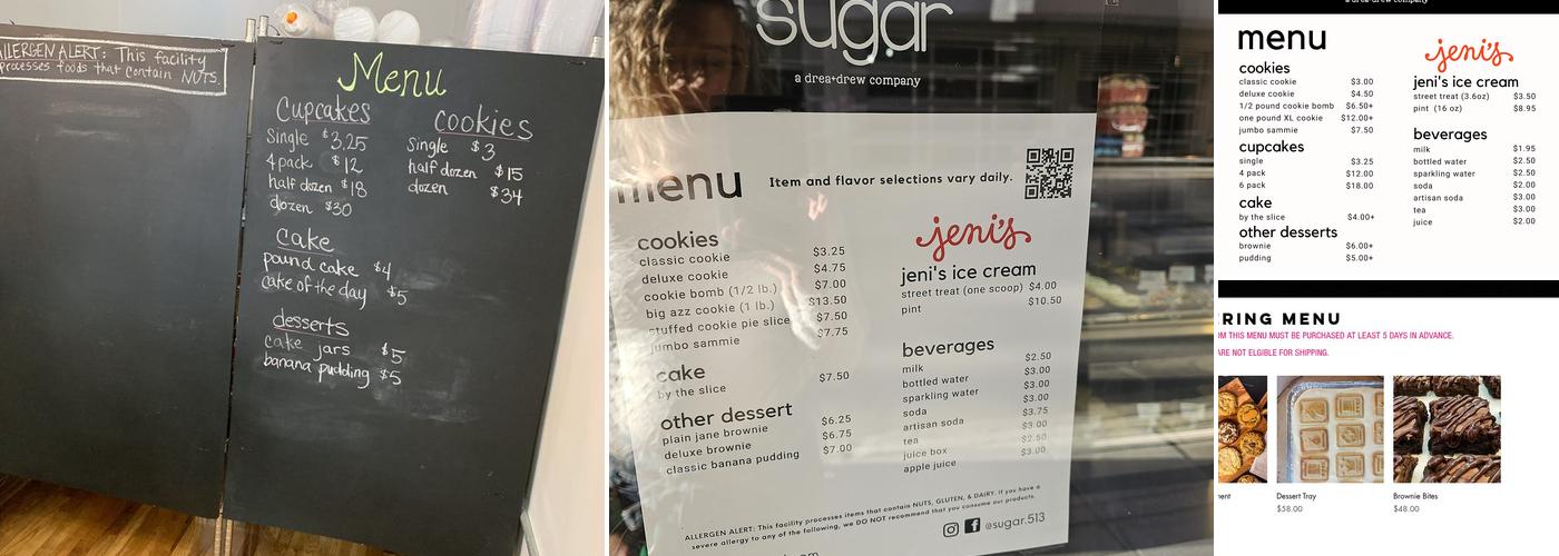 Sugar Menu