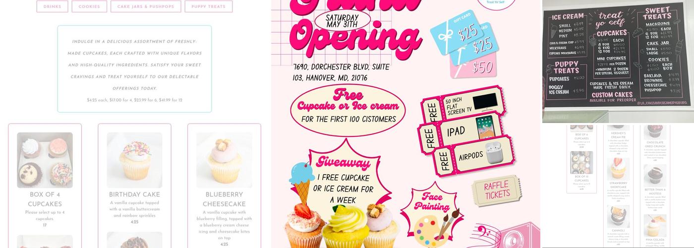 Lil Cakes & Creamery Menu