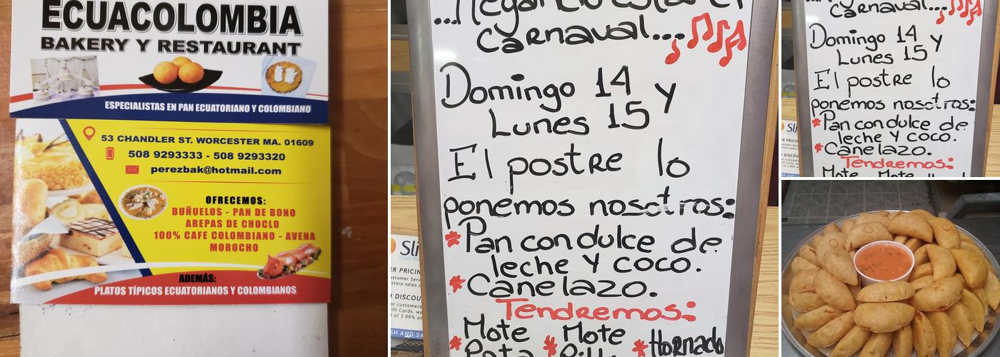 Ecua Colombia Bakery & Restaurant Inc Menu