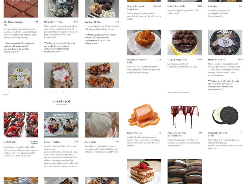 The magic brownie box Menu