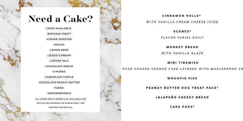 Gingersnaps Bakery Menu