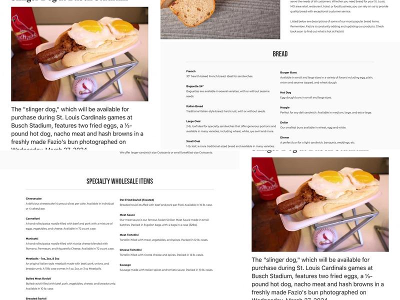 Fazio's Bakery Menu