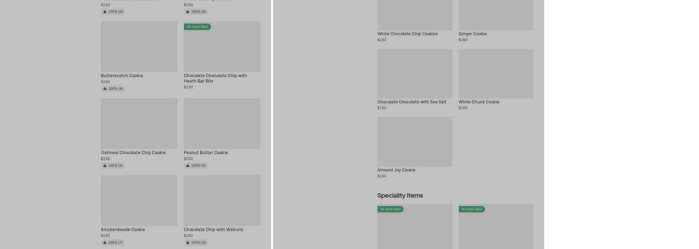 Classic Cookie Co. Menu