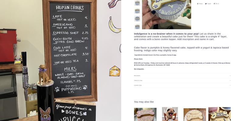 Bones Dog Bakery Menu