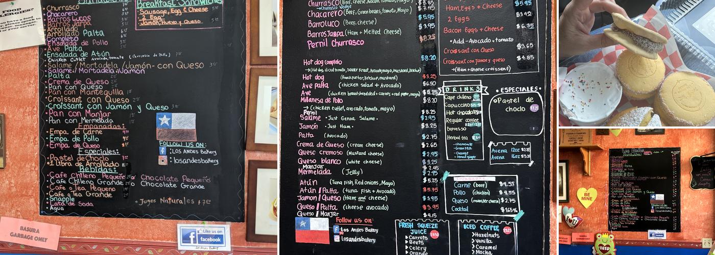 Los Andes Bakery Menu