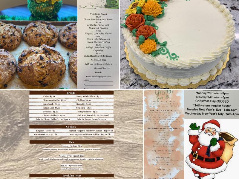 Katie Rose Bakery Menu