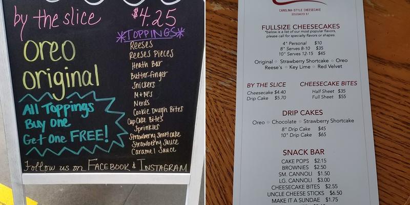 Uncle Cheesecake Menu