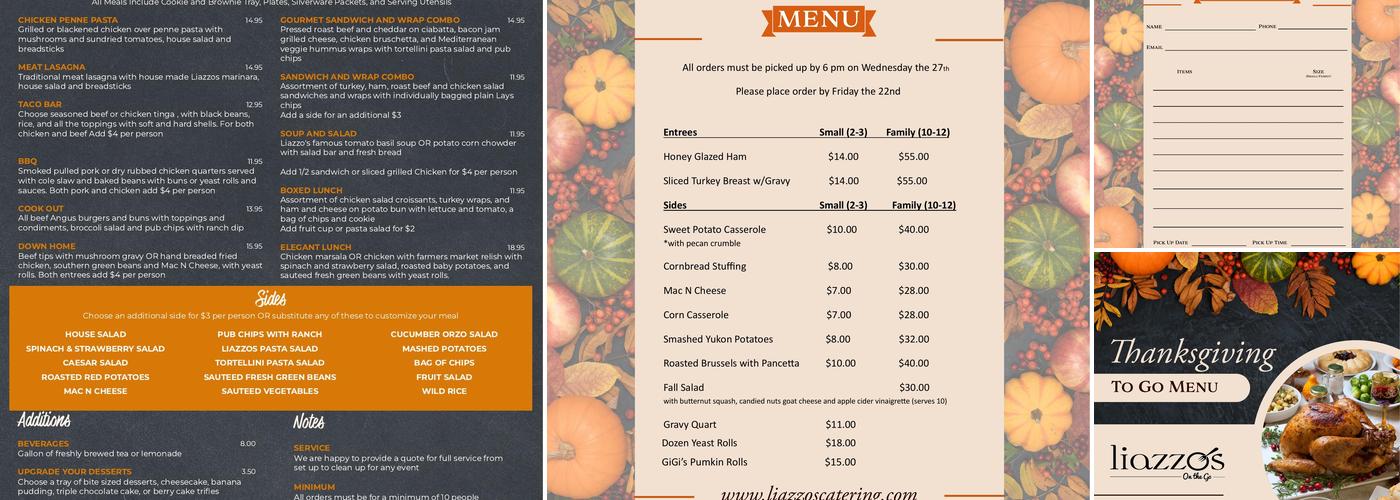 Liazzo's Catering Menu