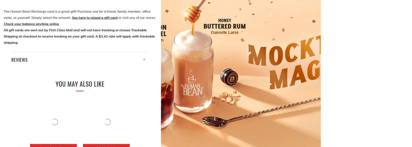 The Human Bean Menu
