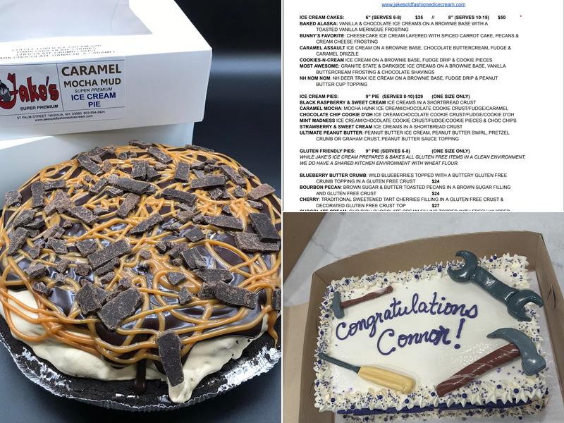 Jake's Old Fashioned Ice Cream & Custom Cakes Menu