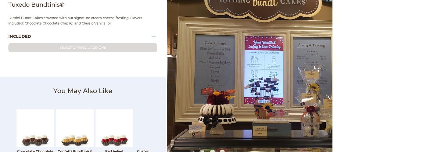 Nothing Bundt Cakes Menu