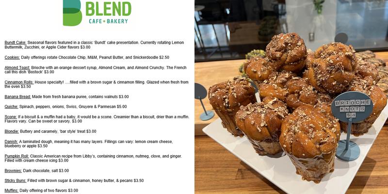 Blend Cafe & Bakery at Columbus State Community College Menu