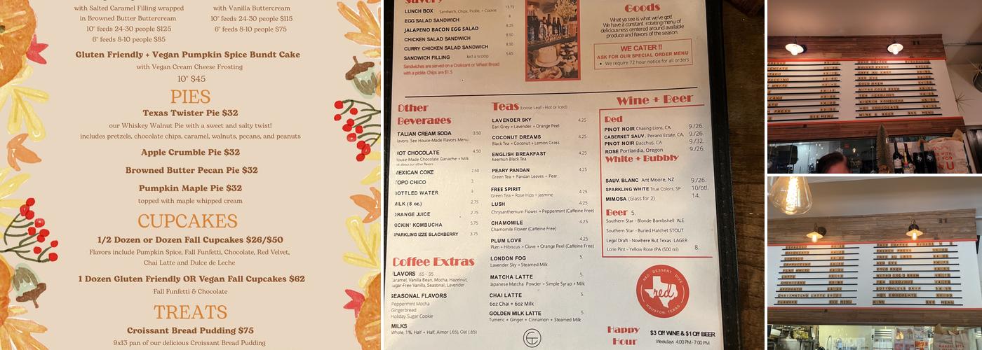 Red Dessert Dive Menu
