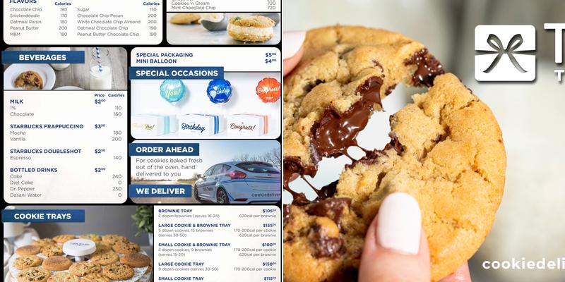 Tiff's Treats Cookie Delivery Menu