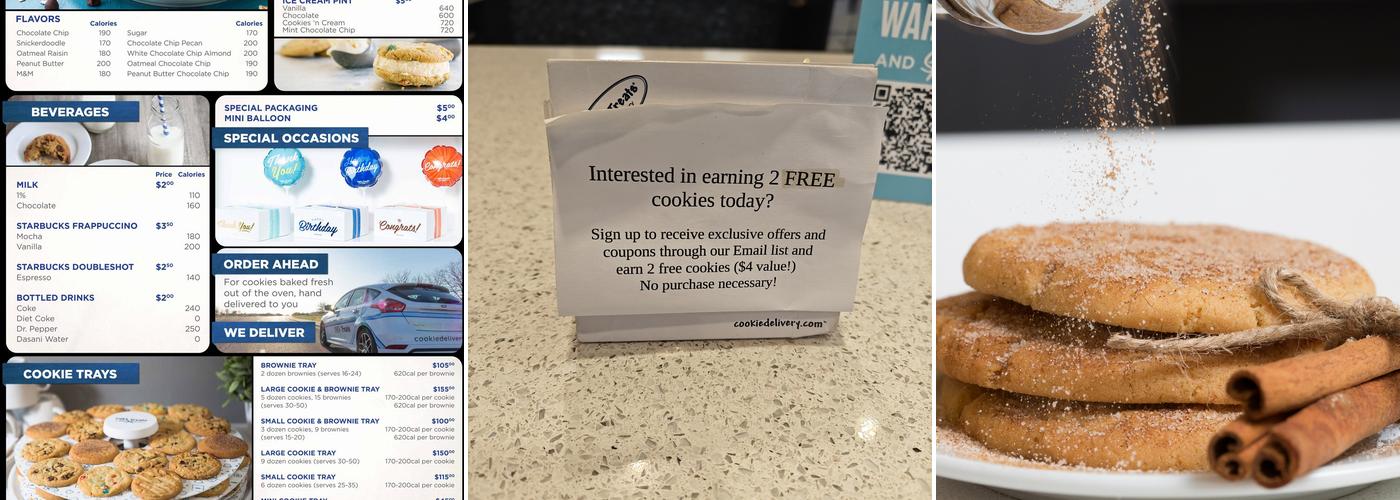 Tiff's Treats Cookie Delivery Menu