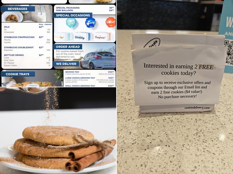 Tiff's Treats Cookie Delivery Menu