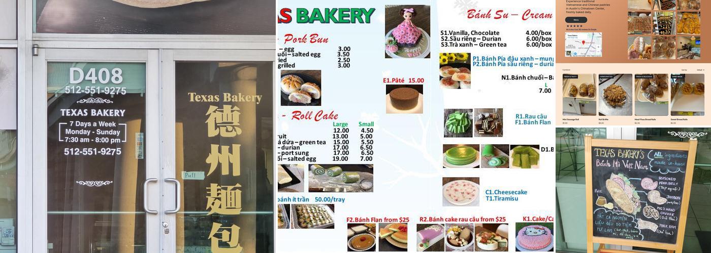 Texas Bakery Menu