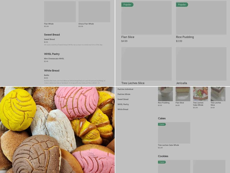 Juan Pablo's Bakery Menu