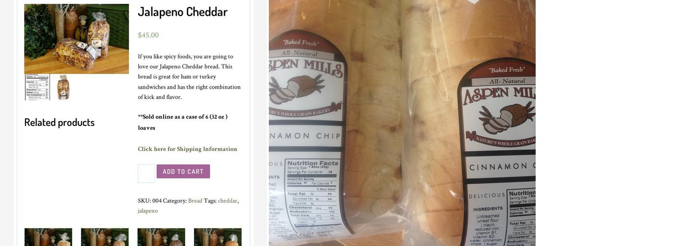 Aspen Mills Bread Co Menu