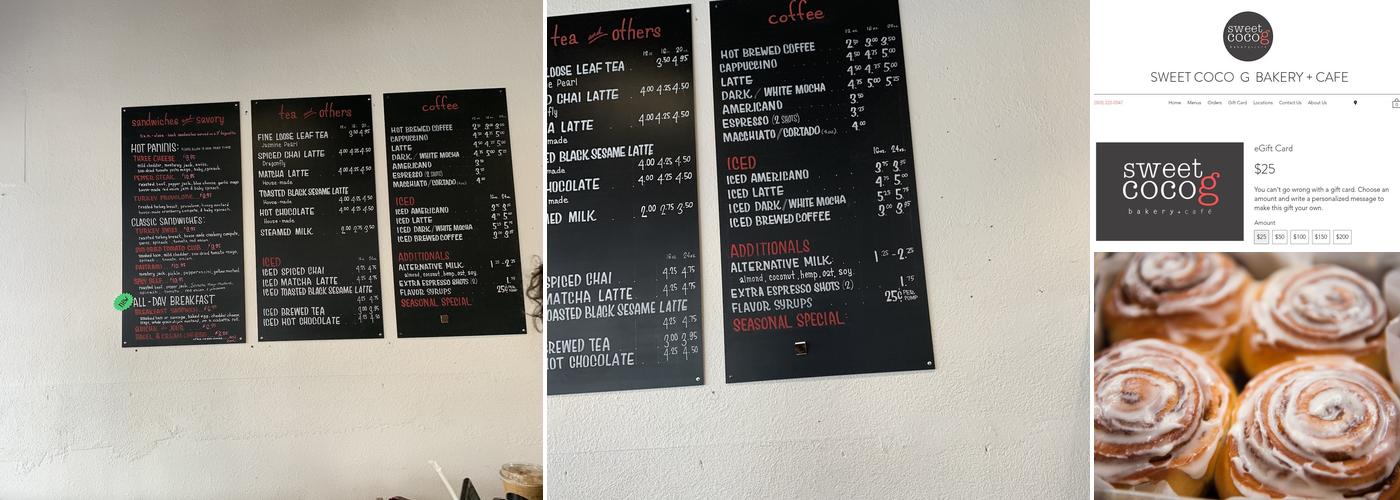 Sweet CoCo G - Macadam store Menu