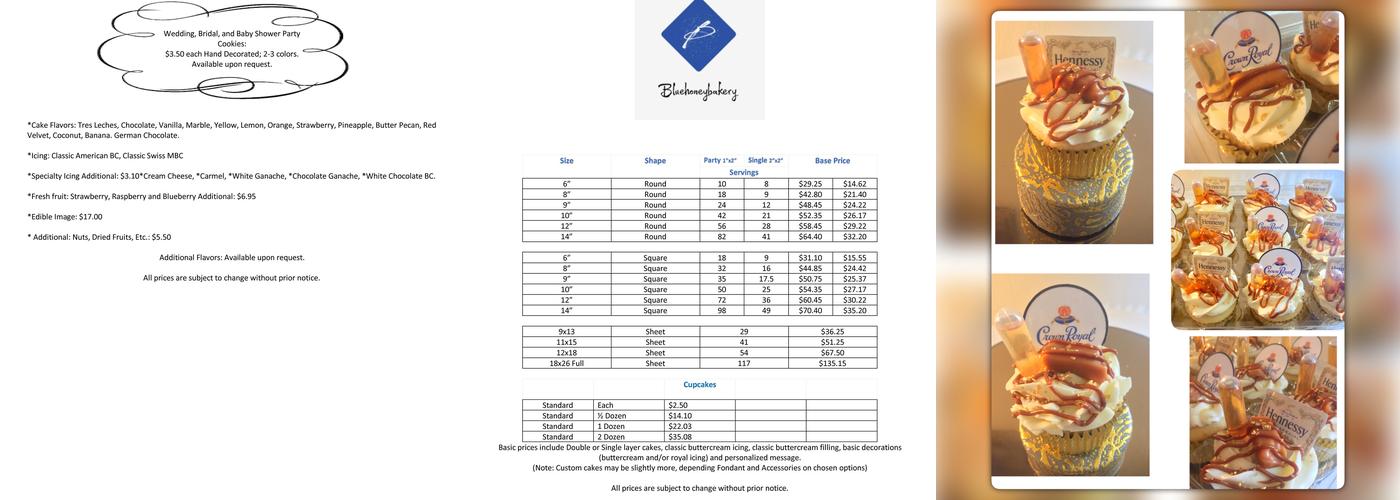 Bluehoneybakery Menu