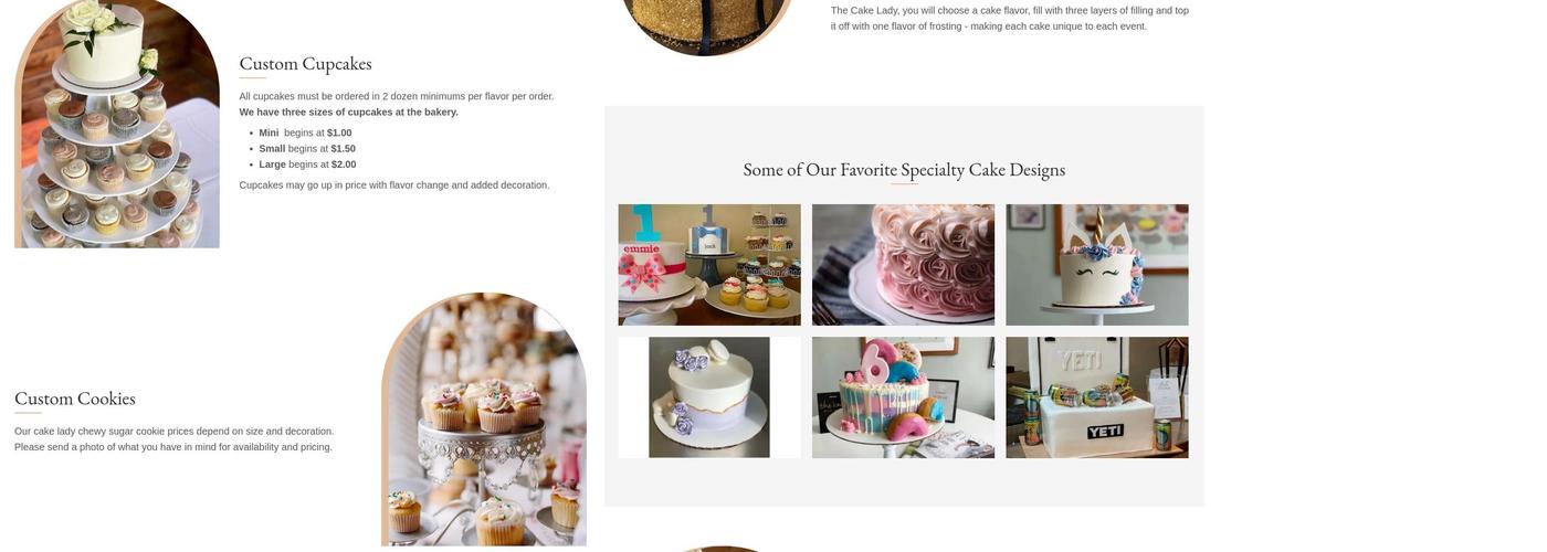 The Cake Lady Menu