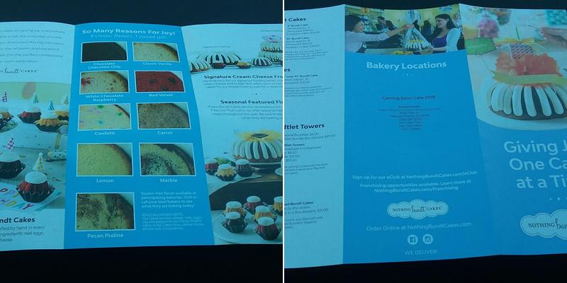 Nothing Bundt Cakes Menu