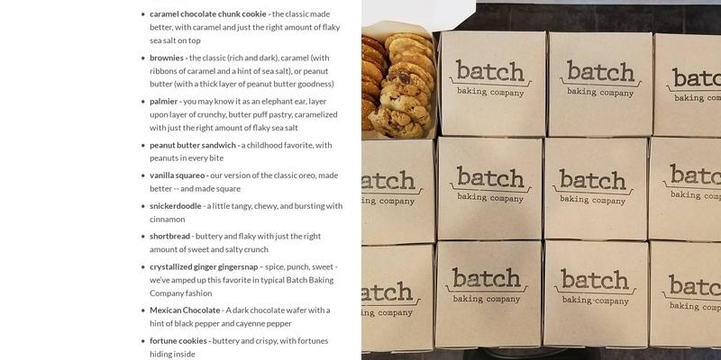 Batch Baking Company Menu